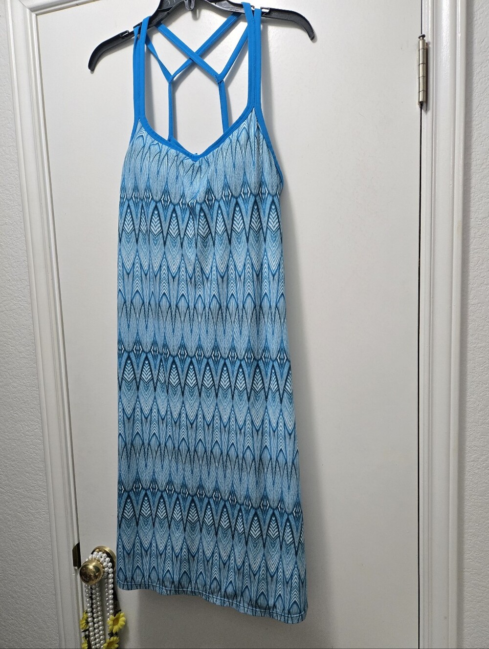 Prana Blue Breathe Sundress Criss Cross Strap L